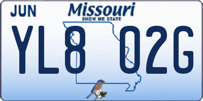 MO license plate YL8O2G