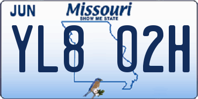 MO license plate YL8O2H