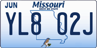 MO license plate YL8O2J