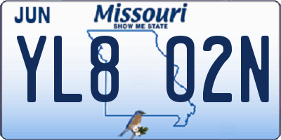 MO license plate YL8O2N