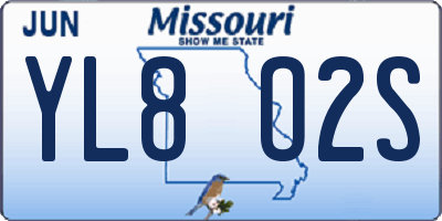 MO license plate YL8O2S