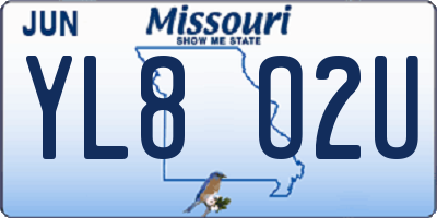 MO license plate YL8O2U