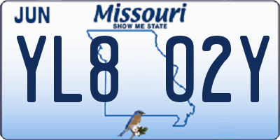MO license plate YL8O2Y