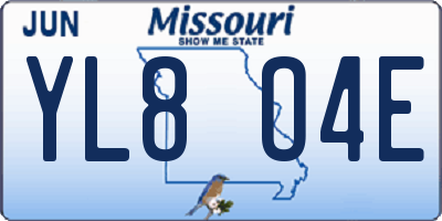 MO license plate YL8O4E