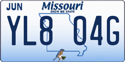 MO license plate YL8O4G