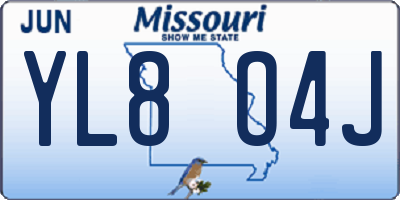 MO license plate YL8O4J