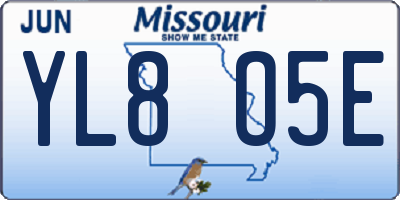 MO license plate YL8O5E