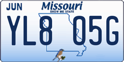 MO license plate YL8O5G