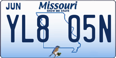 MO license plate YL8O5N