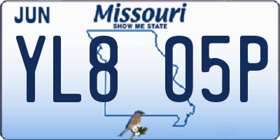 MO license plate YL8O5P