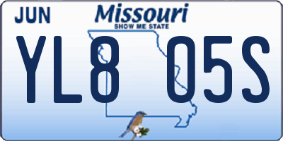 MO license plate YL8O5S