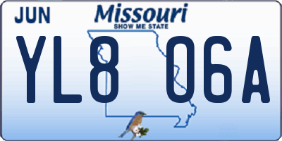 MO license plate YL8O6A