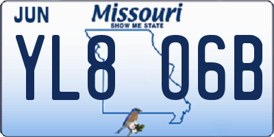 MO license plate YL8O6B