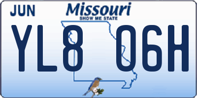 MO license plate YL8O6H