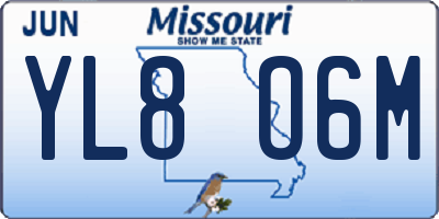 MO license plate YL8O6M