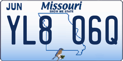 MO license plate YL8O6Q
