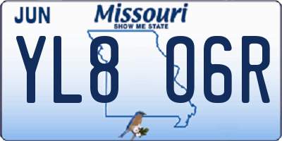 MO license plate YL8O6R