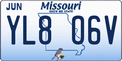 MO license plate YL8O6V