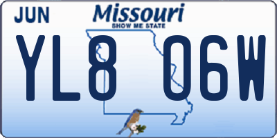MO license plate YL8O6W