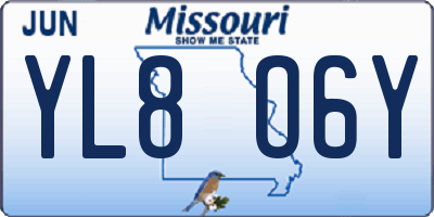 MO license plate YL8O6Y