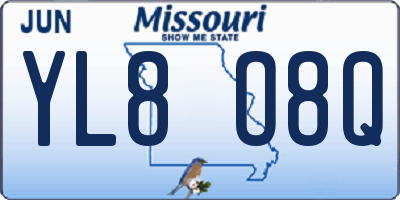 MO license plate YL8O8Q
