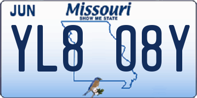 MO license plate YL8O8Y