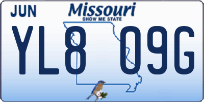 MO license plate YL8O9G