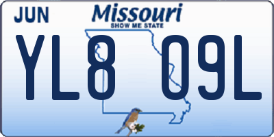 MO license plate YL8O9L