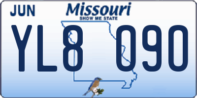 MO license plate YL8O9O