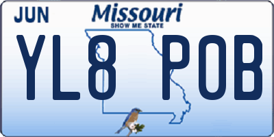 MO license plate YL8P0B