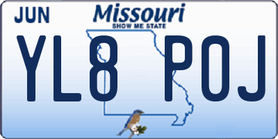 MO license plate YL8P0J