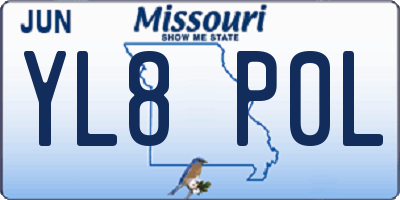 MO license plate YL8P0L
