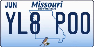 MO license plate YL8P0O