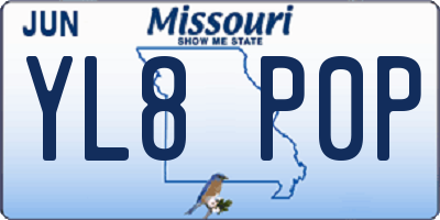 MO license plate YL8P0P