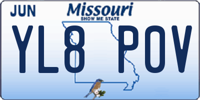 MO license plate YL8P0V