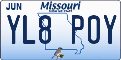 MO license plate YL8P0Y