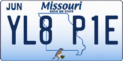 MO license plate YL8P1E