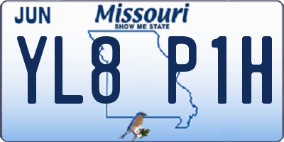 MO license plate YL8P1H