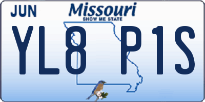 MO license plate YL8P1S