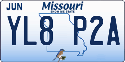 MO license plate YL8P2A