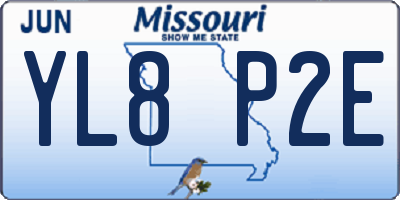 MO license plate YL8P2E