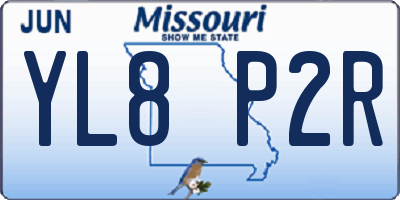 MO license plate YL8P2R