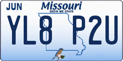 MO license plate YL8P2U