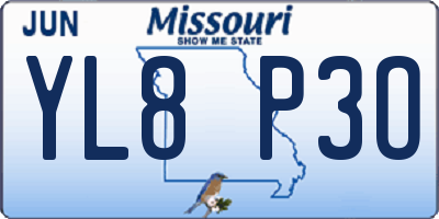 MO license plate YL8P3O