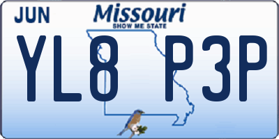 MO license plate YL8P3P