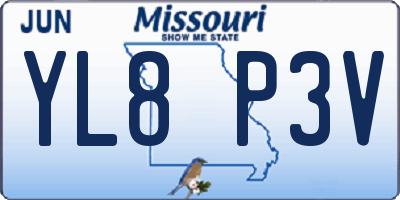 MO license plate YL8P3V