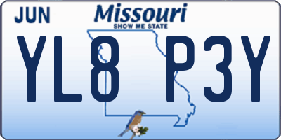 MO license plate YL8P3Y