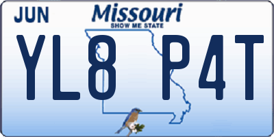 MO license plate YL8P4T