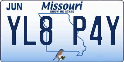 MO license plate YL8P4Y