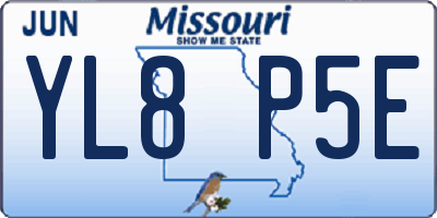 MO license plate YL8P5E
